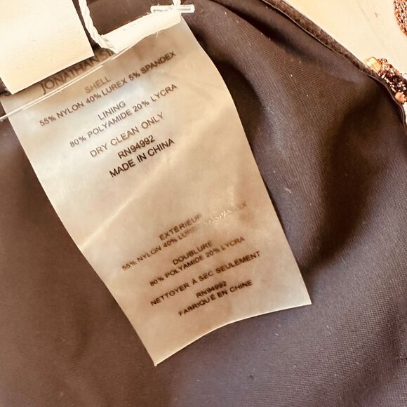 NWT Jonathan Simkhai Katrine Copper Shimmer Bikini Top Tie-Front Bandeau XS - Picture 12 of 15